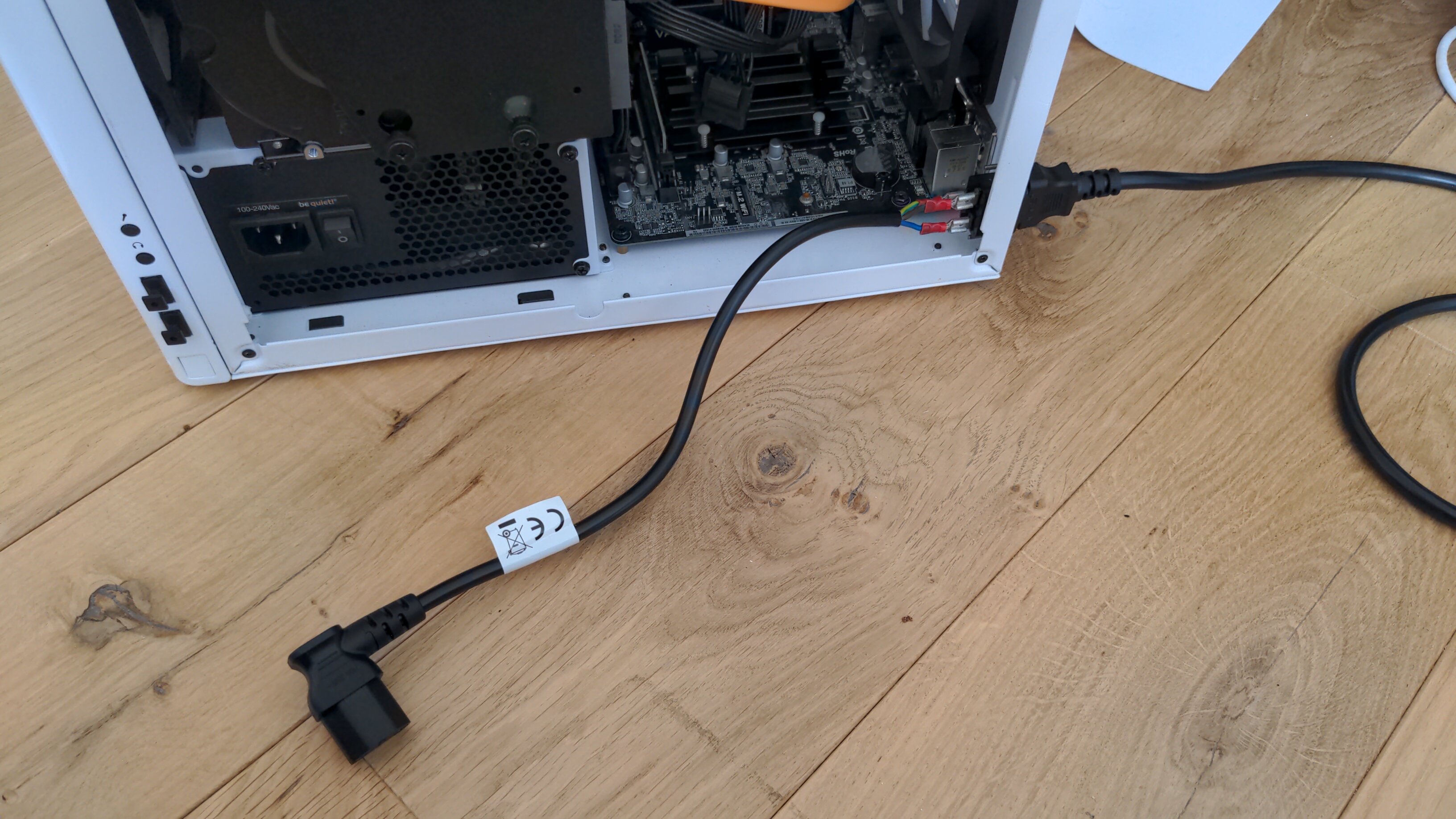 The cable is attached to the socket