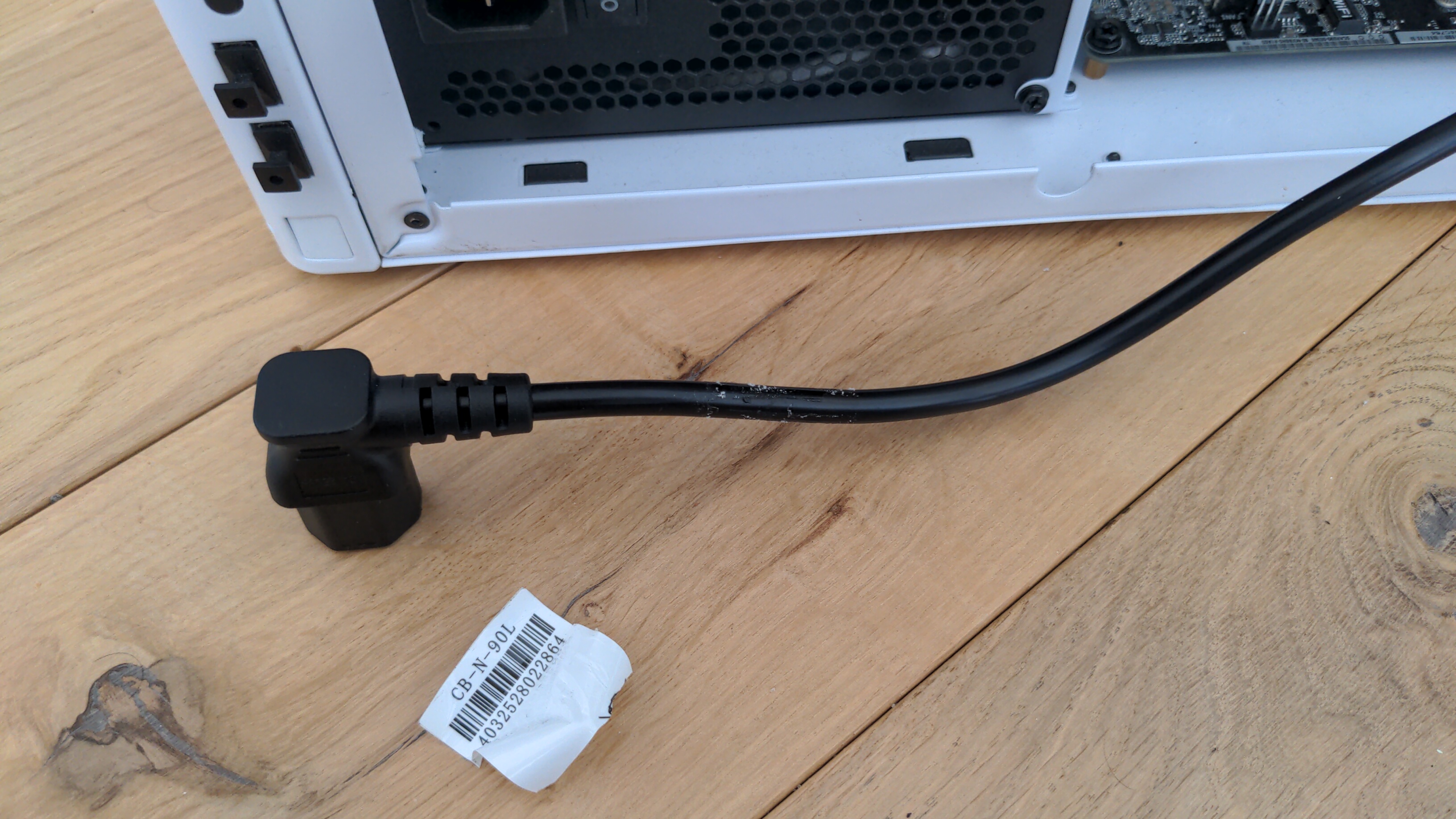 The cable, with the CE sticker removed