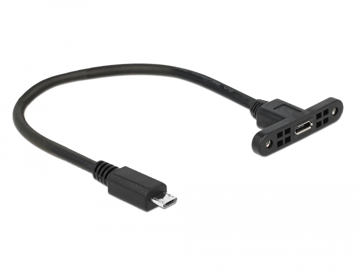 Micro USB cable to socket, mountable